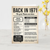 1971 Back in the Day, Fun Facts Birthday Card カード (黄色い花)