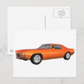 1972カマロ：マッスルカー：オレンジ仕上げ： ポストカード (正面/裏面)