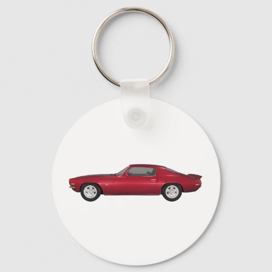 1972カマロ:マッスルカー:キャンディアップル仕上げ: キーホルダー (正面)