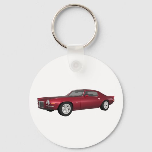 1972カマロ:マッスルカー:キャンディアップル仕上げ: キーホルダー (正面)