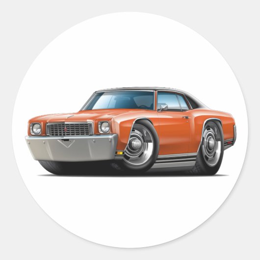 1972モンテカルロオレンジブラックトップカー ラウンドシール (正面)