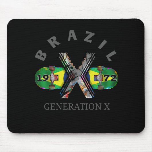 1972世代Xブラジルスケートボード マウスパッド (正面)