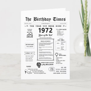 1972年あなたが生まれ誕生日カード サンキューカード