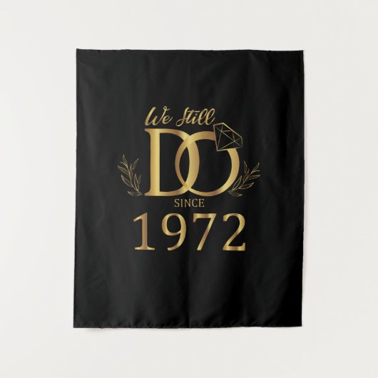 1972年から変わらない愛を誓う結婚記念日 タペストリー (正面)