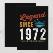 1972年から続く伝説の誕生日、レトロでヴィンテージなスタイル 招待状 (正面/裏面)