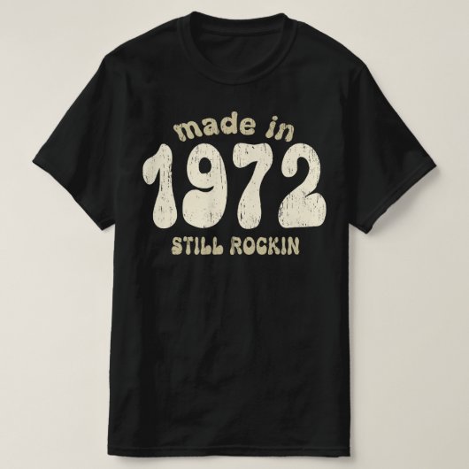 1972年に作られたまだ揺れるヴィンテージ数 Tシャツ (デザイン正面)