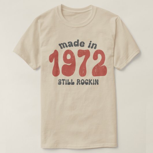 1972年に作られたまだ揺れるヴィンテージ数 Tシャツ (デザイン正面)