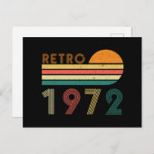 1972年に作られた誕生日50歳のレトロ ポストカード (正面/裏面)