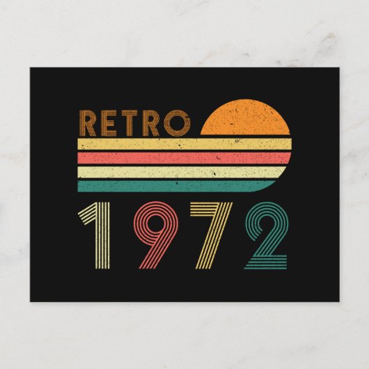 1972年に作られた誕生日50歳のレトロ ポストカード (正面)