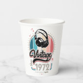 1972年のヘッドフォン以降のヴィンテージ 紙コップ (裏面)