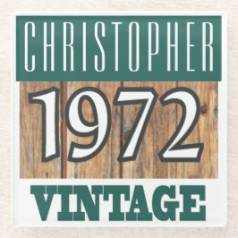 1972年の名前のヴィンテージガラスコースター ガラスコースター