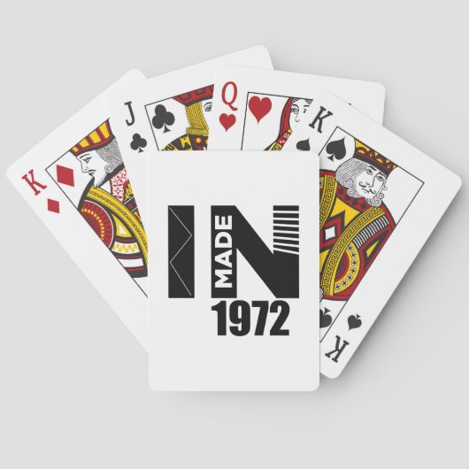 1972年の誕生日デザイン トランプ (裏面)