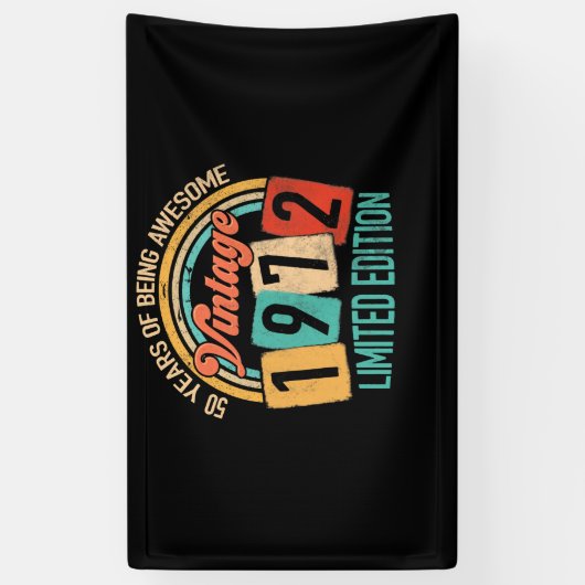 1972年の50素晴らし歳の誕生日 横断幕 (縦)