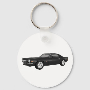 1972年のCamaro Z28: 筋肉車: 黒い終わり キーホルダー