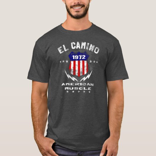 1972年のEl Caminoのアメリカ筋肉v3 Tシャツ (正面)