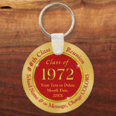 1972年クラスお土産、赤と金ゴールドまたは任意の色 キーホルダー (正面)