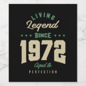 1972年以来の伝説の誕生日ギフト ワインラベル (シングルラベル)