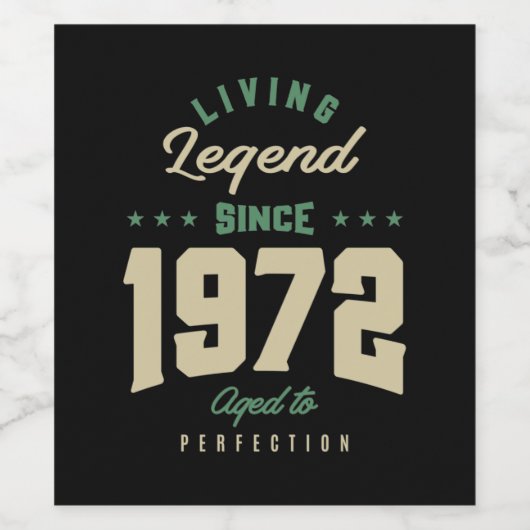 1972年以来の伝説の誕生日ギフト ワインラベル (シングルラベル)