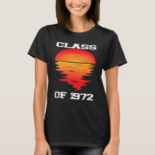 1972年卒業 高校 レトロ サンセット 50周年 同窓会 Tシャツ