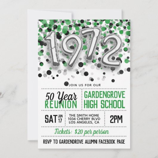 1972年度高校同窓会招待状 招待状 (正面)