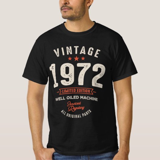 1972年生まれのヴィンテージ – 第50回誕生日レトロクラシック Tシャツ (正面)