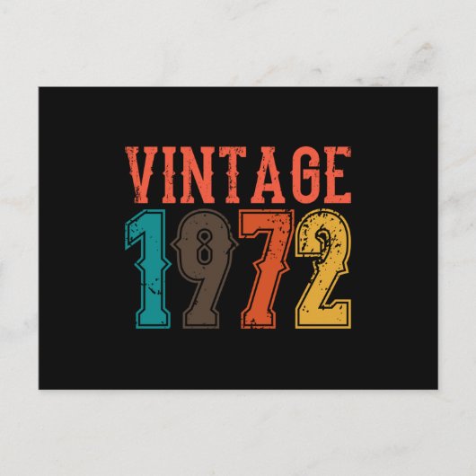 1972年生まれの誕生日ヴィンテージマン ポストカード (正面)
