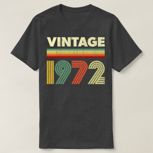 1972年誕生日ヴィンテージレトロ49歳デザイン Tシャツ (デザイン正面)