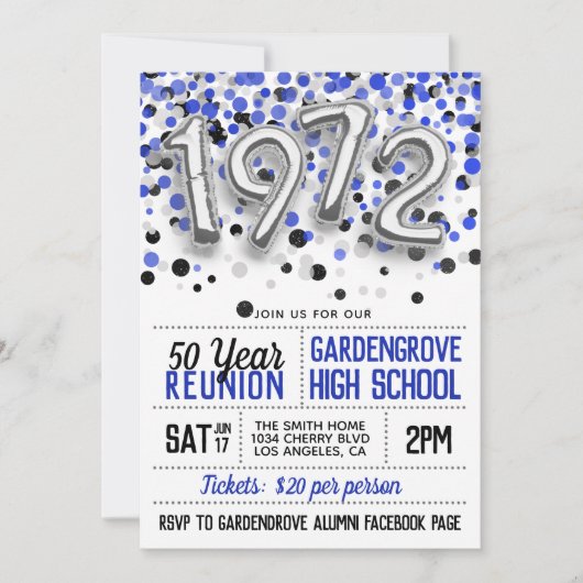 1972年高校同窓会招待状 招待状 (正面)