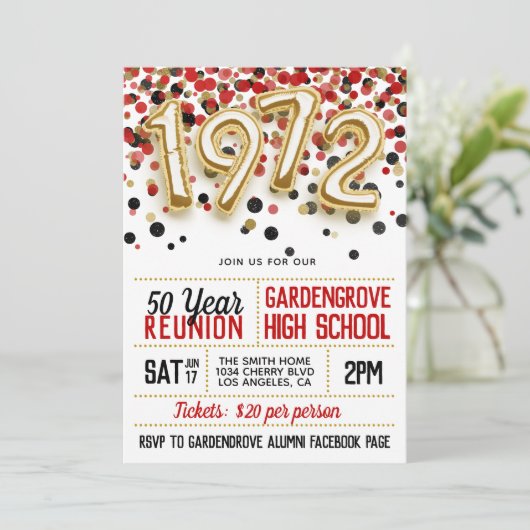 1972年高等学校大学懇親会招待状 招待状 (スタンド正面)