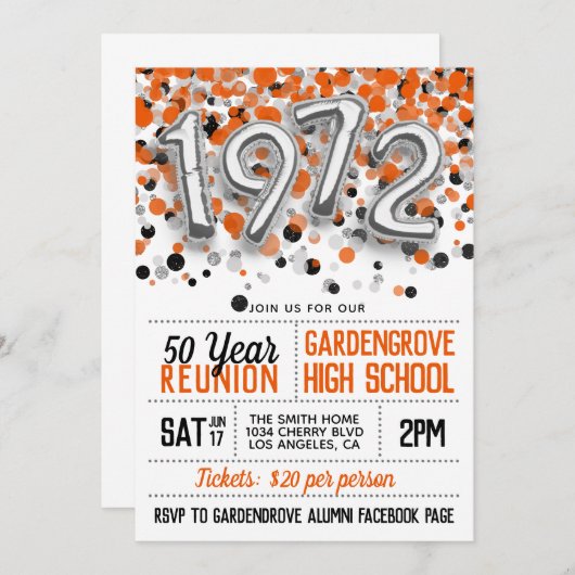 1972年高等学校大学懇親会招待状 招待状 (正面/裏面)