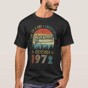 1972年10月ヴィンテージ50歳レトロ50誕生 Tシャツ