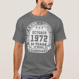 1972年10月50日誕生日贈与50年 Tシャツ