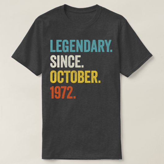 1972年10月50th Birから50歳の伝説 Tシャツ (デザイン正面)