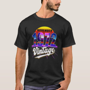 1972年11月レトロ49th誕生日Vaporwave 40'S Tシャツ