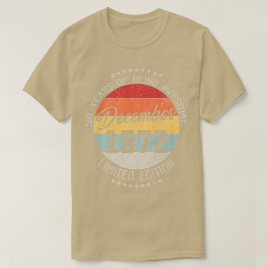 1972年12月50誕生日Tee 50年 Tシャツ (デザイン正面)