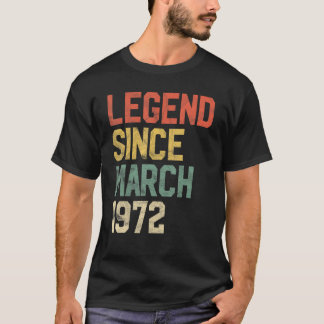 1972年3月50誕生日以来50年の伝説 Tシャツ