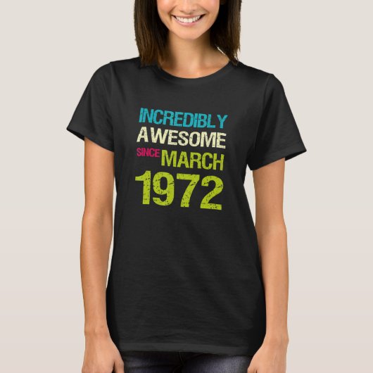 1972年3素晴らし月誕生日以来の信じられないほど Tシャツ (正面)