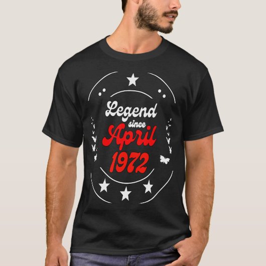 1972年4月誕生日レジェンドマンボーイ1977年4月より Tシャツ (正面)