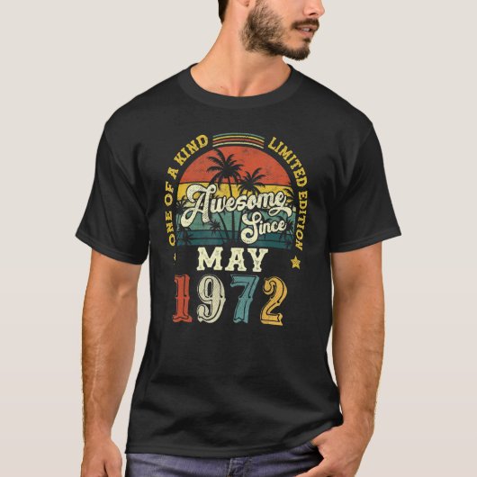 1972年5月から素晴らしいヴィンテージ 50歳の誕生日 1 Tシャツ (正面)