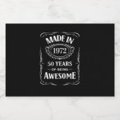 1972年50年の2022年素晴らし作 リキュールボトルラベル (シングルラベル)