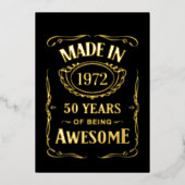 1972年50年の2022年素晴らし作 箔招待状 (正面)