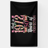 1972年50歳50番目50年の完成を達成 横断幕 (縦)