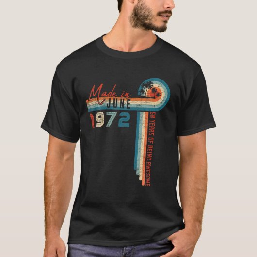 1972年6月に製造50誕生日ギフト50歳Vin Tシャツ (正面)