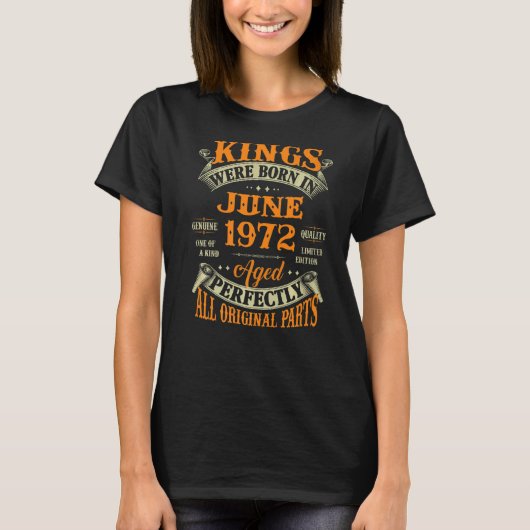1972年6月のメンス50生まれ年誕生日王50 Tシャツ (正面)