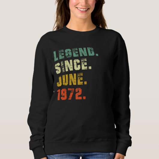 1972年6月以来50歳50誕生日伝説 スウェットシャツ (正面)