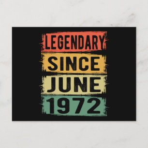 1972年6月生まれの誕生日 ポストカード