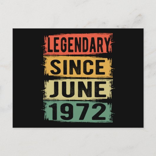 1972年6月生まれの誕生日 ポストカード (正面)