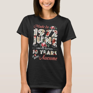 1972年6月50日に作られた涙素晴らし Tシャツ
