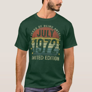 1972年7月ヴィンテージ50誕生日50歳の贈り物 Tシャツ