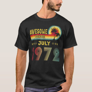 1972年7月以素晴らし降50回目の誕生日ギフト Tシャツ